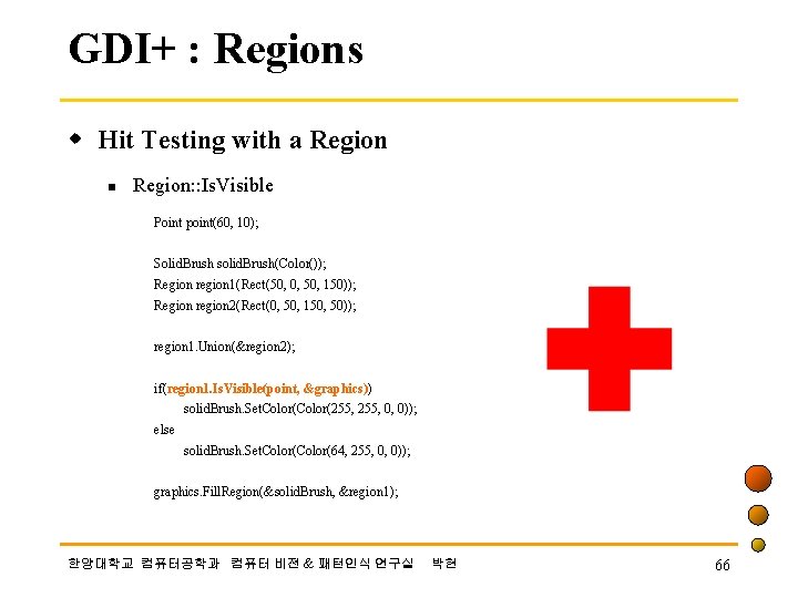 GDI+ : Regions w Hit Testing with a Region n Region: : Is. Visible