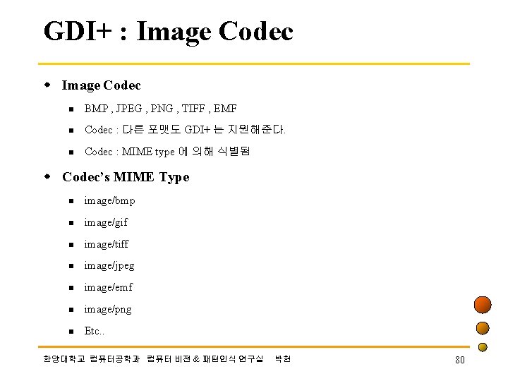 GDI+ : Image Codec w Image Codec n BMP , JPEG , PNG ,