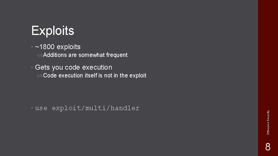 Exploitation MSF Offensive Security Metasploit Framework Penetration ...