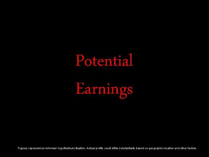 Potential Earnings Figures represent an informed hypothetical situation. Actual profits could differ substantially based