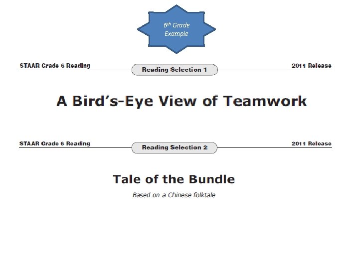 6 th Grade Example 6 th Grade Example