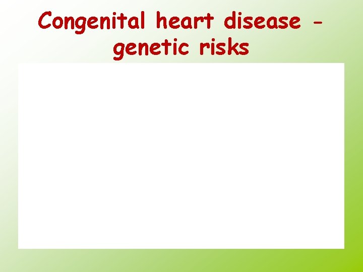 Congenital heart disease genetic risks 
