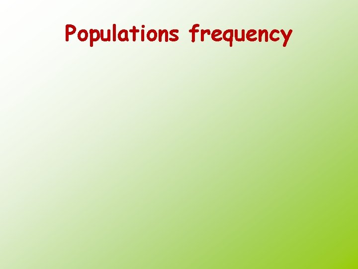 Populations frequency 