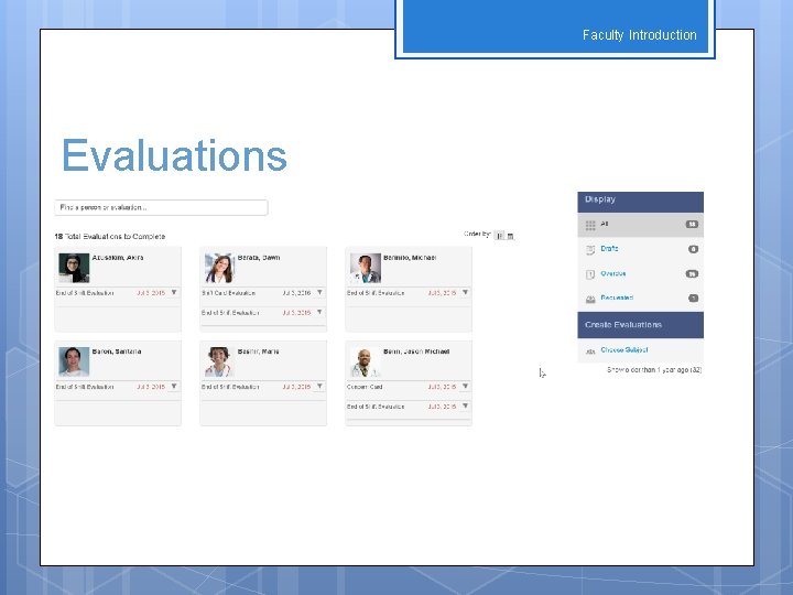 Faculty Introduction Evaluations 