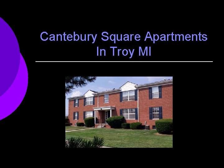 Cantebury Square Apartments In Troy MI 