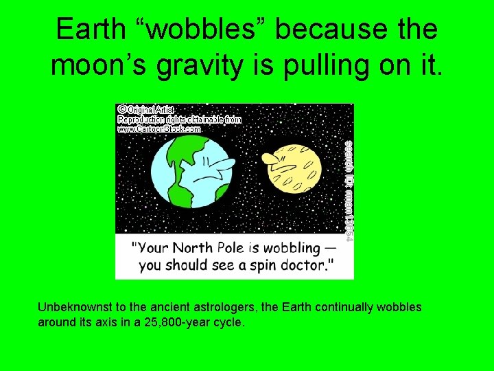 Earth “wobbles” because the moon’s gravity is pulling on it. Unbeknownst to the ancient