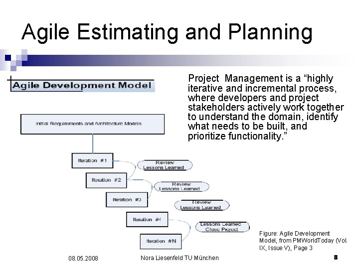 Agile Estimating and Planning Project Management is a “highly iterative and incremental process, where