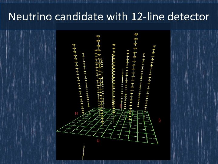 Neutrino candidate with 12 -line detector 