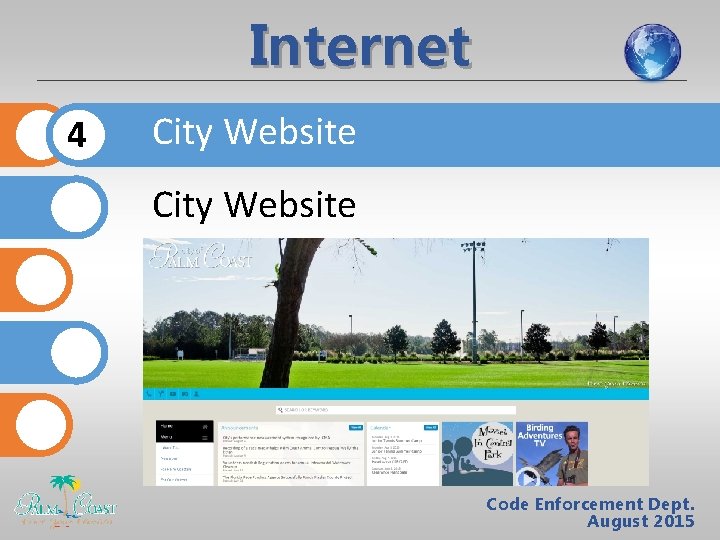 Internet 4 City Website Code Enforcement Dept. August 2015 