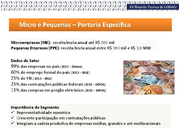 Micro e Pequenas – Portaria Específica Microempresas (ME): receita bruta anual até R$ 360