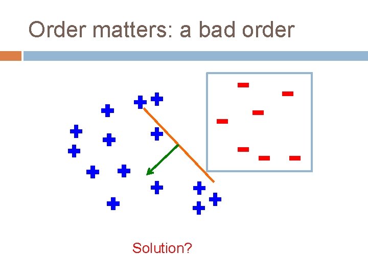 Order matters: a bad order Solution? 