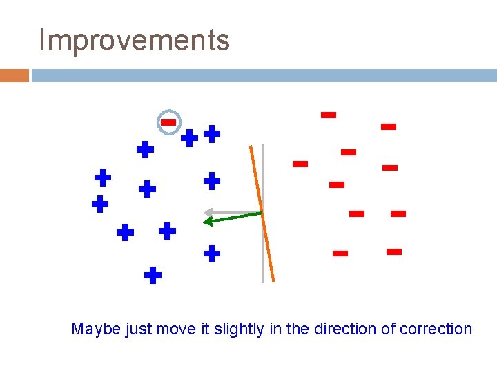 Improvements Maybe just move it slightly in the direction of correction 