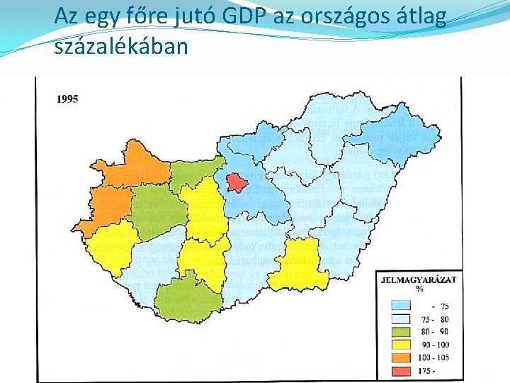 Az egy főre jutó GDP az országos átlag százalékában 