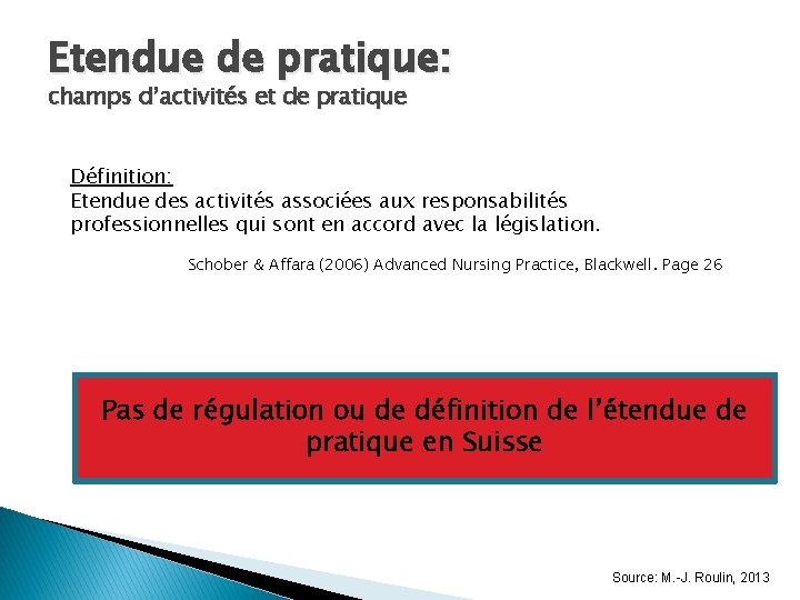 Etendue de pratique: champs d’activités et de pratique Définition: Etendue des activités associées aux Etendue de pratique: champs d’activités et de pratique Définition: Etendue des activités associées aux