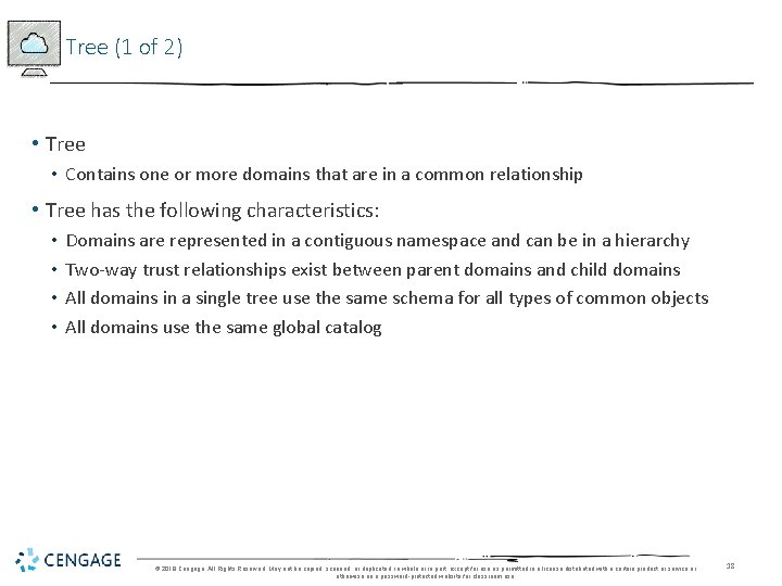 Tree (1 of 2) • Tree • Contains one or more domains that are