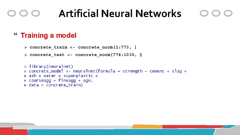 Artificial Neural Networks Training a model 