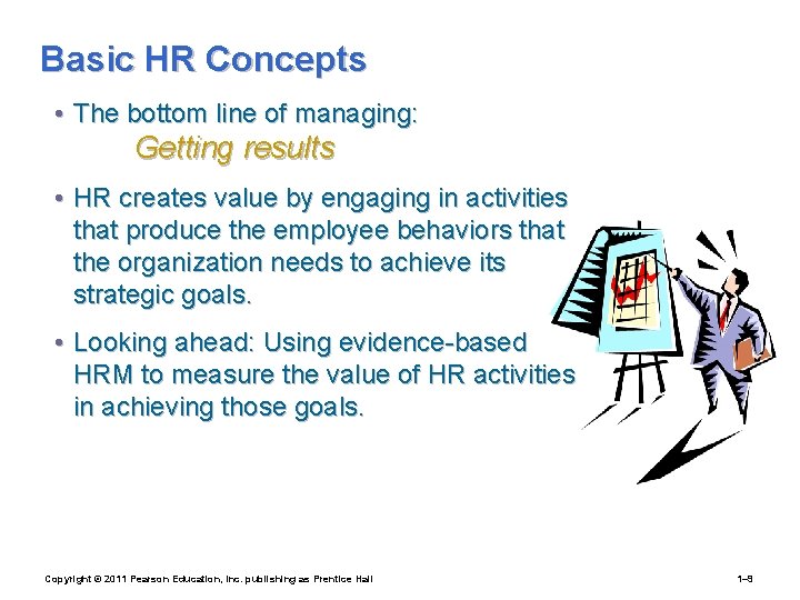 Basic HR Concepts • The bottom line of managing: Getting results • HR creates