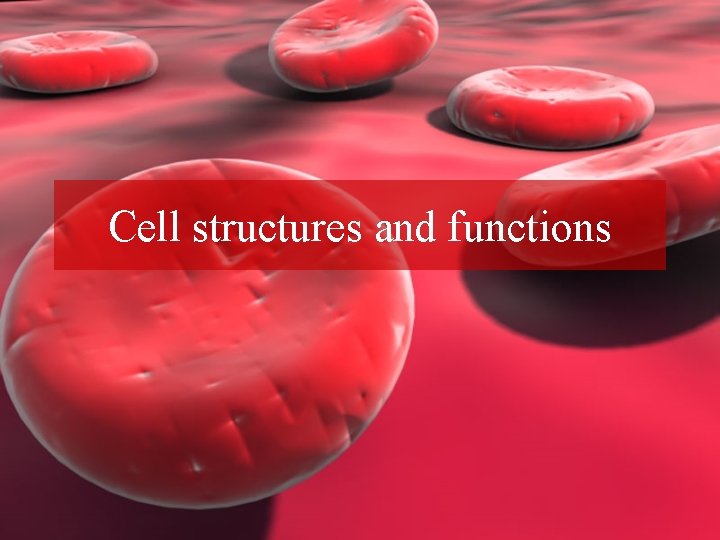 Cell structures and functions 