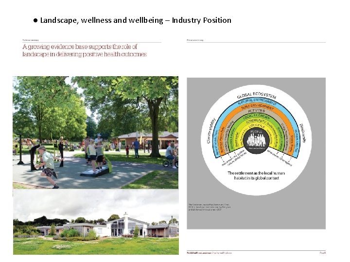 ● Landscape, wellness and wellbeing – Industry Position 