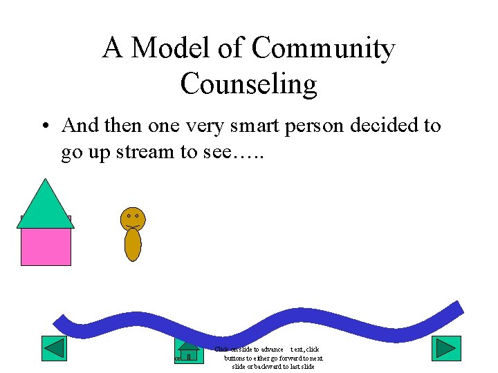 A Model of Community Counseling • And then one very smart person decided to