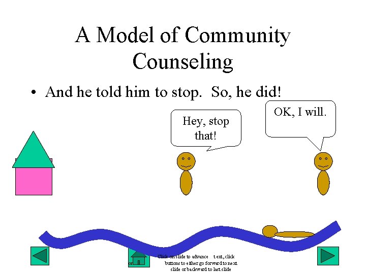 A Model of Community Counseling • And he told him to stop. So, he