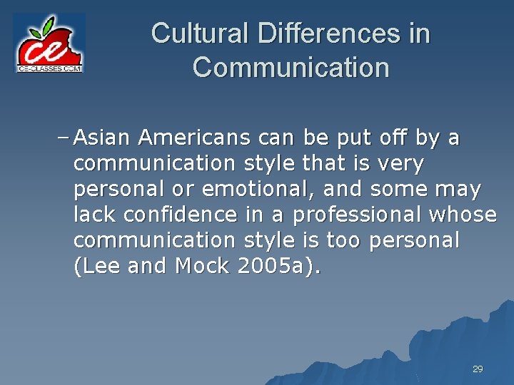 Cultural Differences in Communication – Asian Americans can be put off by a communication