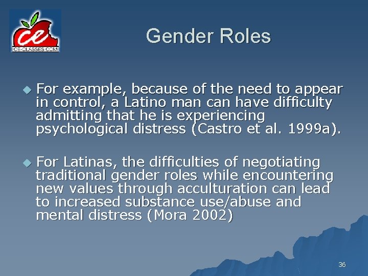 Gender Roles u u For example, because of the need to appear in control,