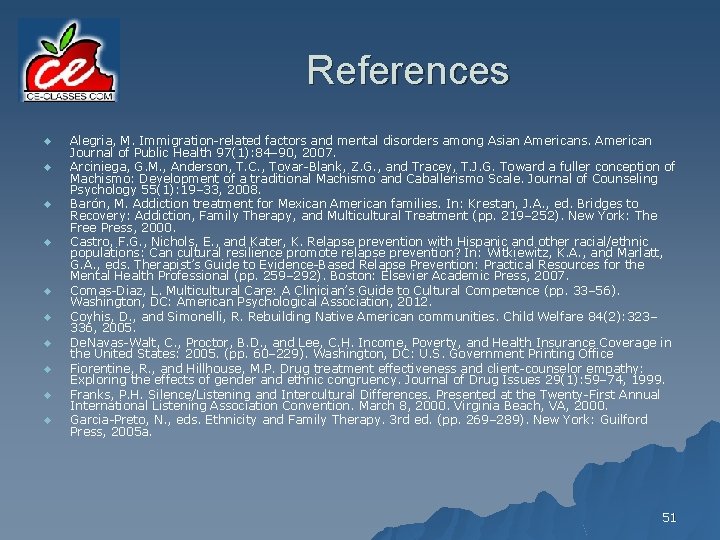 References u u u u u Alegria, M. Immigration-related factors and mental disorders among