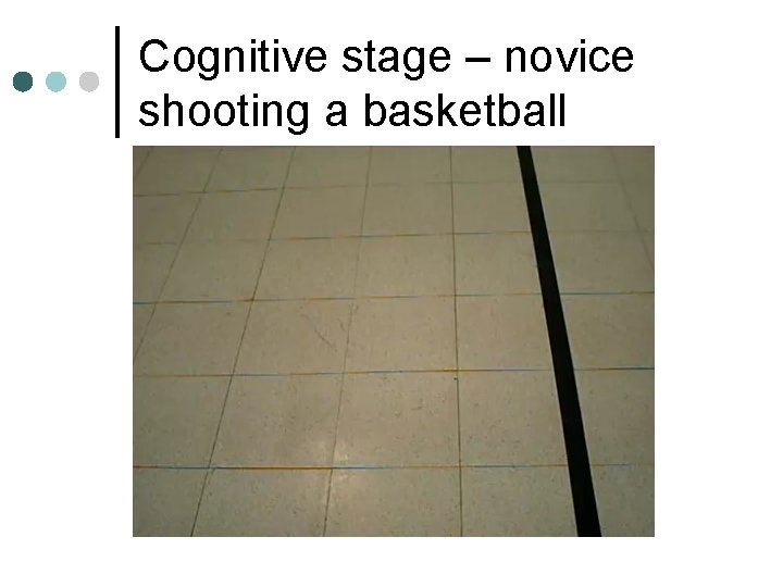 Cognitive stage – novice shooting a basketball 