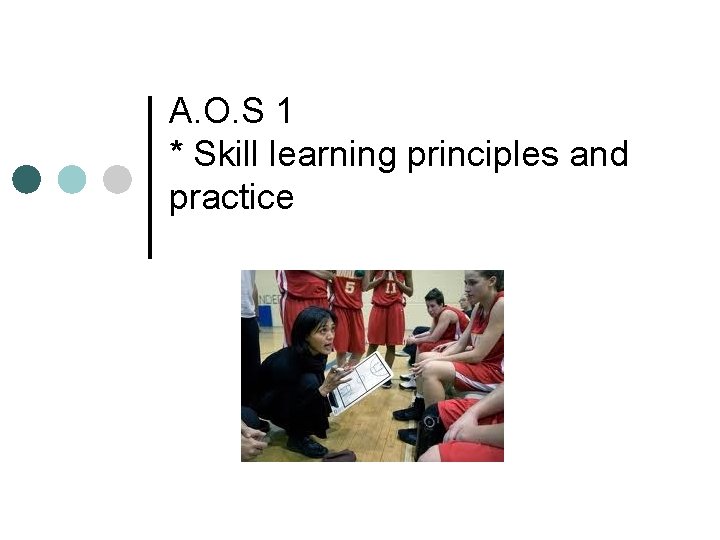 A. O. S 1 * Skill learning principles and practice 