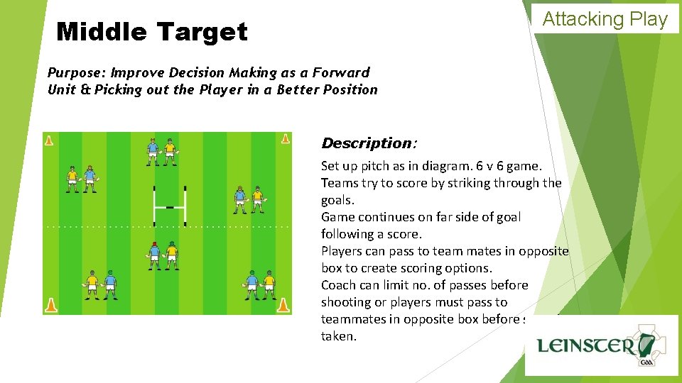 Attacking Play Middle Target Purpose: Improve Decision Making as a Forward Unit & Picking