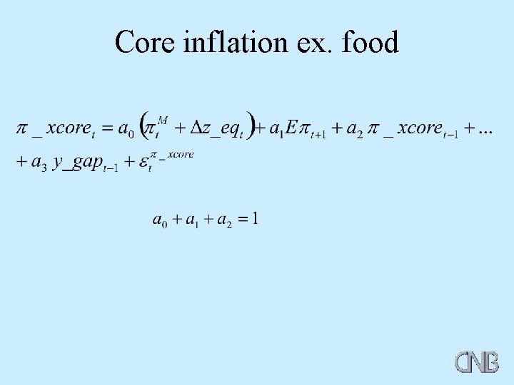 Core inflation ex. food 