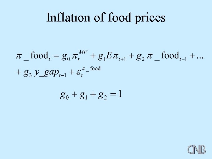 Inflation of food prices 