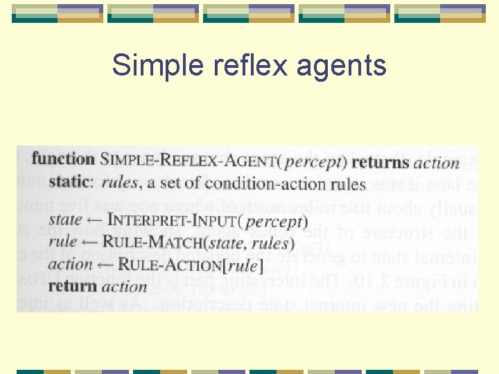 Simple reflex agents 