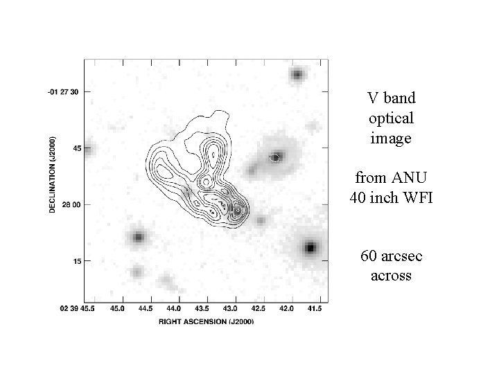 The DP Structure V band optical image from ANU 40 inch WFI 60 arcsec
