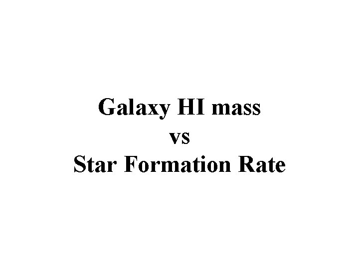 Galaxy HI mass vs Star Formation Rate 