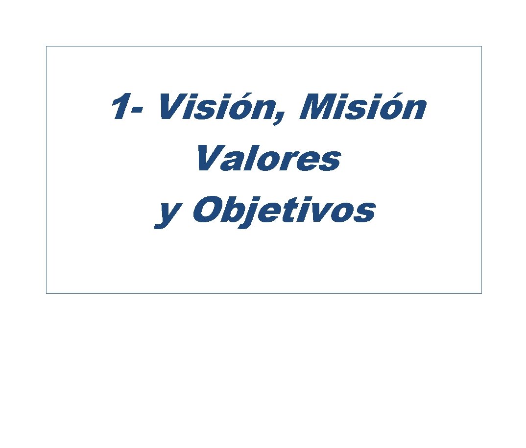 1 - Visión, Misión Valores y Objetivos 