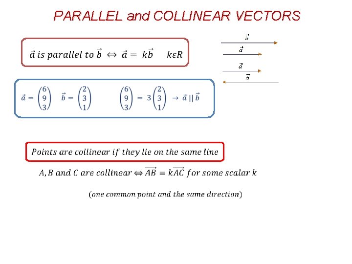 PARALLEL and COLLINEAR VECTORS 