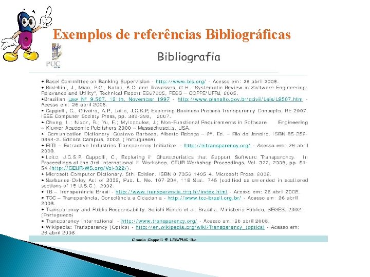 Exemplos de referências Bibliográficas 