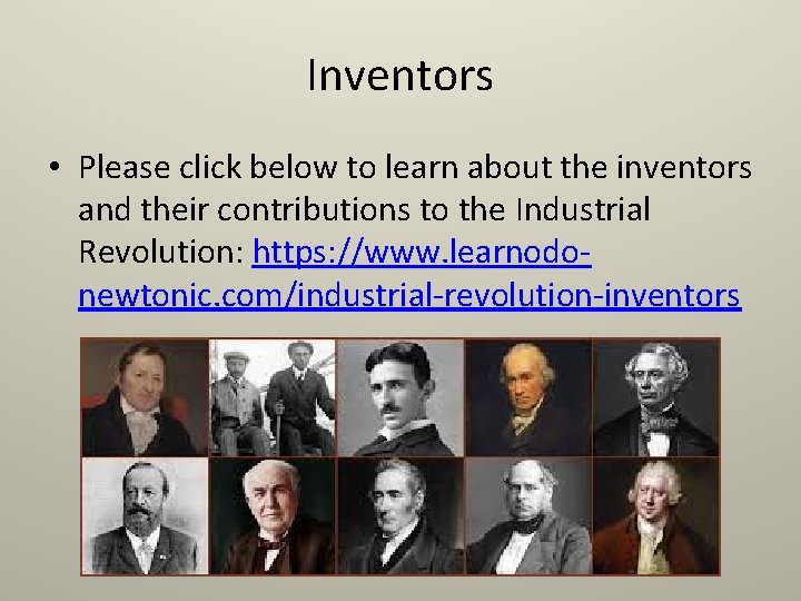 Inventors • Please click below to learn about the inventors and their contributions to