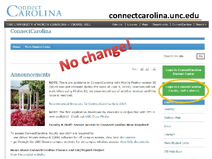 connectcarolina. unc. edu h c No ! e g n a 