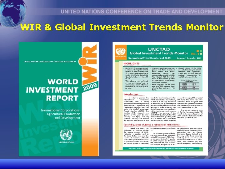 WIR & Global Investment Trends Monitor UNCTAD/CD-TFT 9 