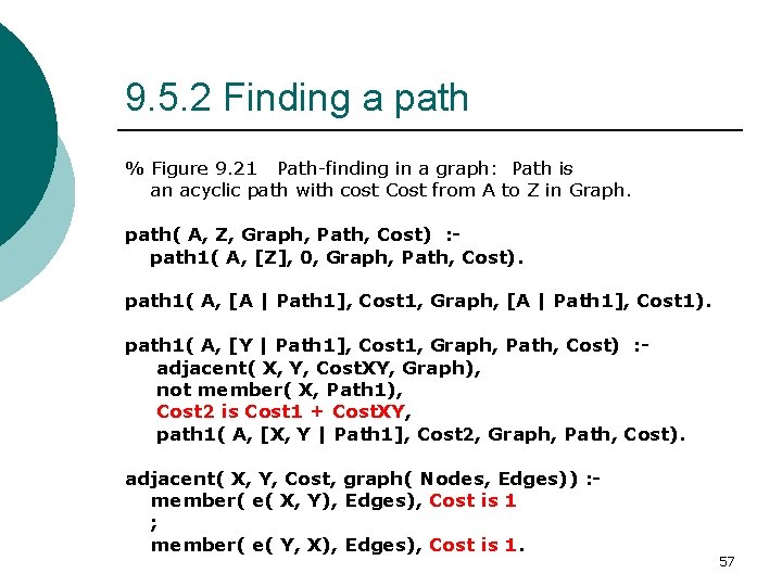 9. 5. 2 Finding a path % Figure 9. 21 Path-finding in a graph: