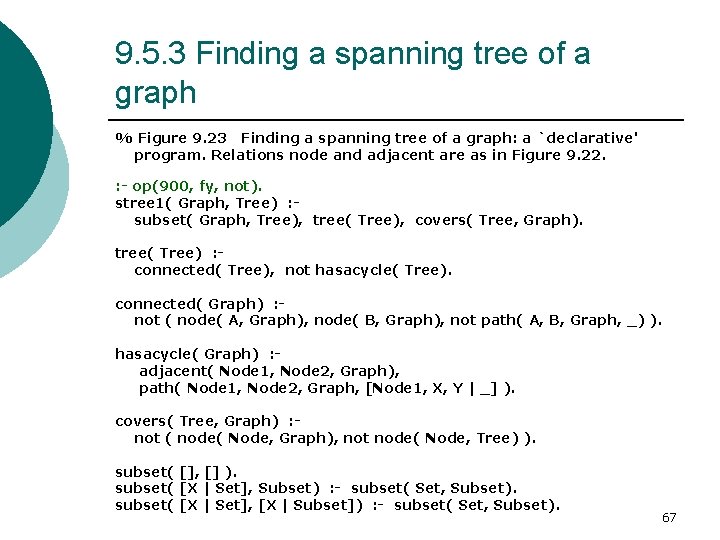 9. 5. 3 Finding a spanning tree of a graph % Figure 9. 23