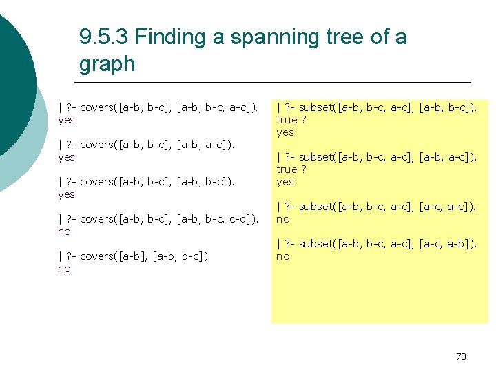 9. 5. 3 Finding a spanning tree of a graph | ? - covers([a-b,