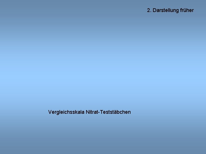 2. Darstellung früher Vergleichsskala Nitrat-Teststäbchen 