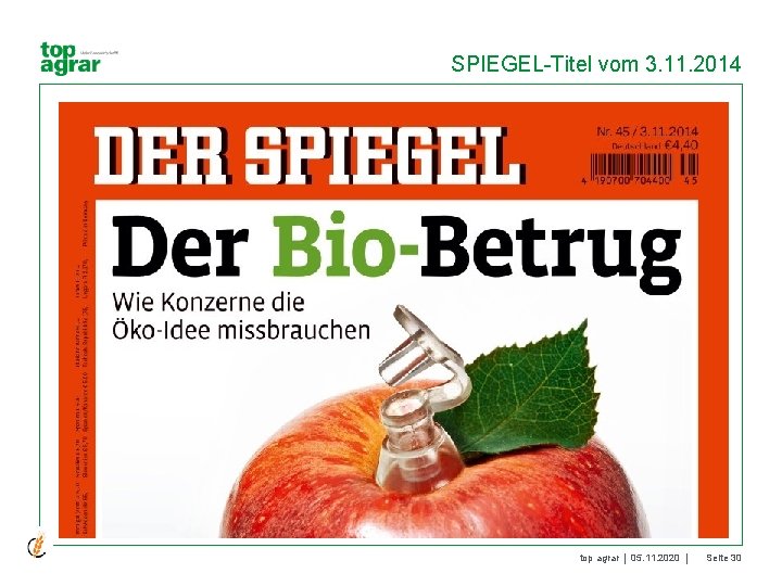 SPIEGEL-Titel vom 3. 11. 2014 top agrar 05. 11. 2020 Seite 30 