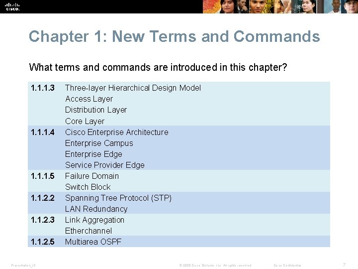 Chapter 1: New Terms and Commands What terms and commands are introduced in this Chapter 1: New Terms and Commands What terms and commands are introduced in this