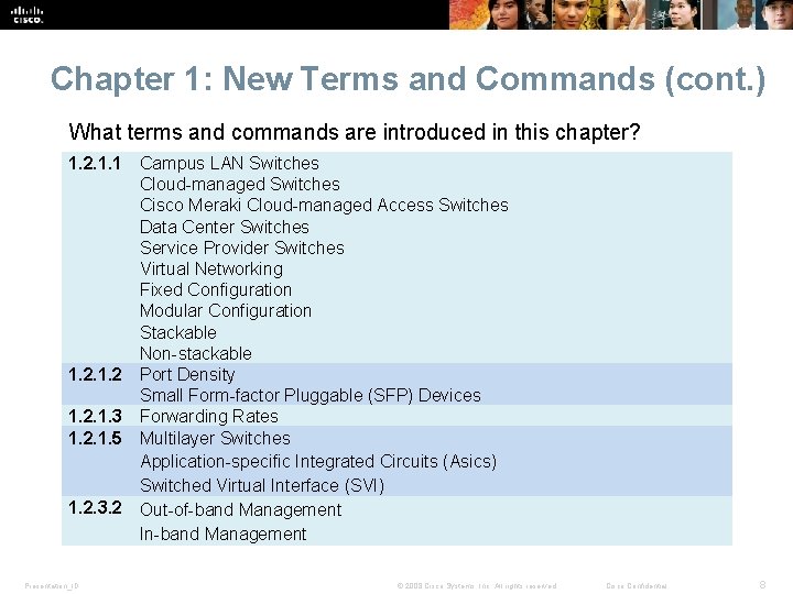 Chapter 1: New Terms and Commands (cont. ) What terms and commands are introduced Chapter 1: New Terms and Commands (cont. ) What terms and commands are introduced