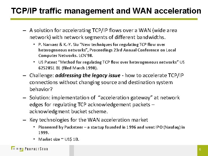 TCP/IP traffic management and WAN acceleration – A solution for accelerating TCP/IP flows over
